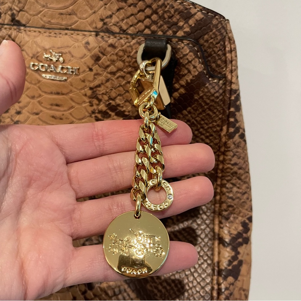 Coach Minetta Python Embossed Leather Satchel / C… - image 3